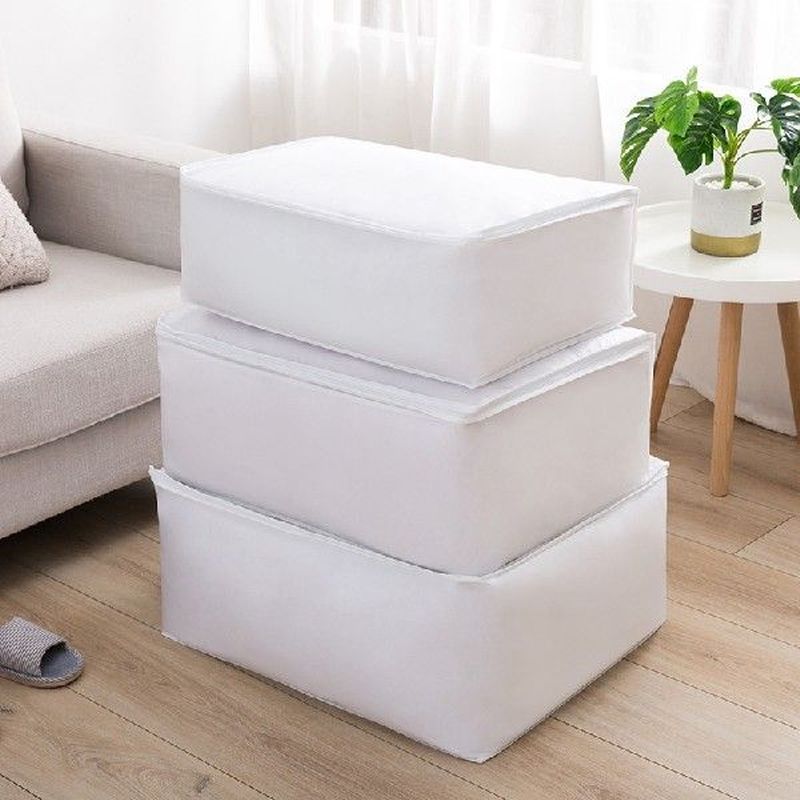 Pure Color Clothes Organizer Wardrobe White Quilt Blanket
