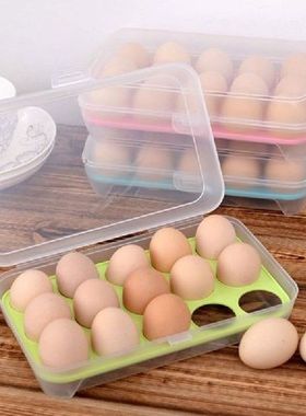Home 15 Grids Egg Storage Box Kitchen Stackable