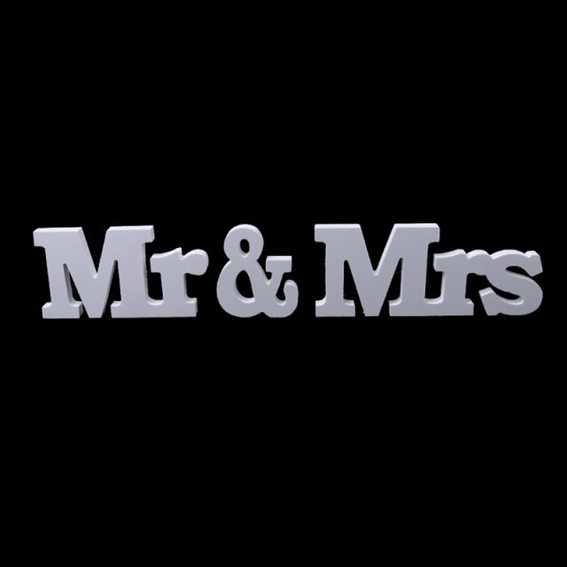 Mr & Mrs Sign Wooden Hollow Letters DecorationJust Marri