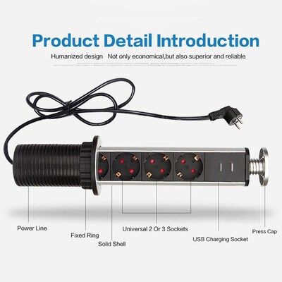 Dual USB 3 Port Multi functional pop up power socket Electr