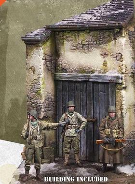 1/35 ancient crew stand include 3 and scenery Resin figure