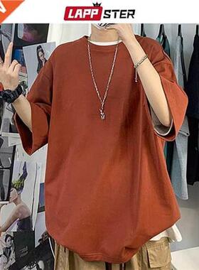 LAPPSTER Men Oversized Sreetwear Cotton Colorful T Shirts 20