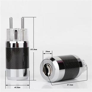 Preffair Weight 480g Cbon Fiber Schuko Power Plug IEC Fema