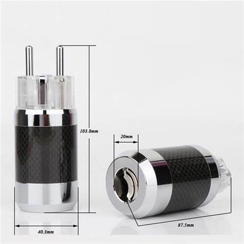 Preffair Weight 480g Cbon Fiber Schuko Power Plug IEC Fema