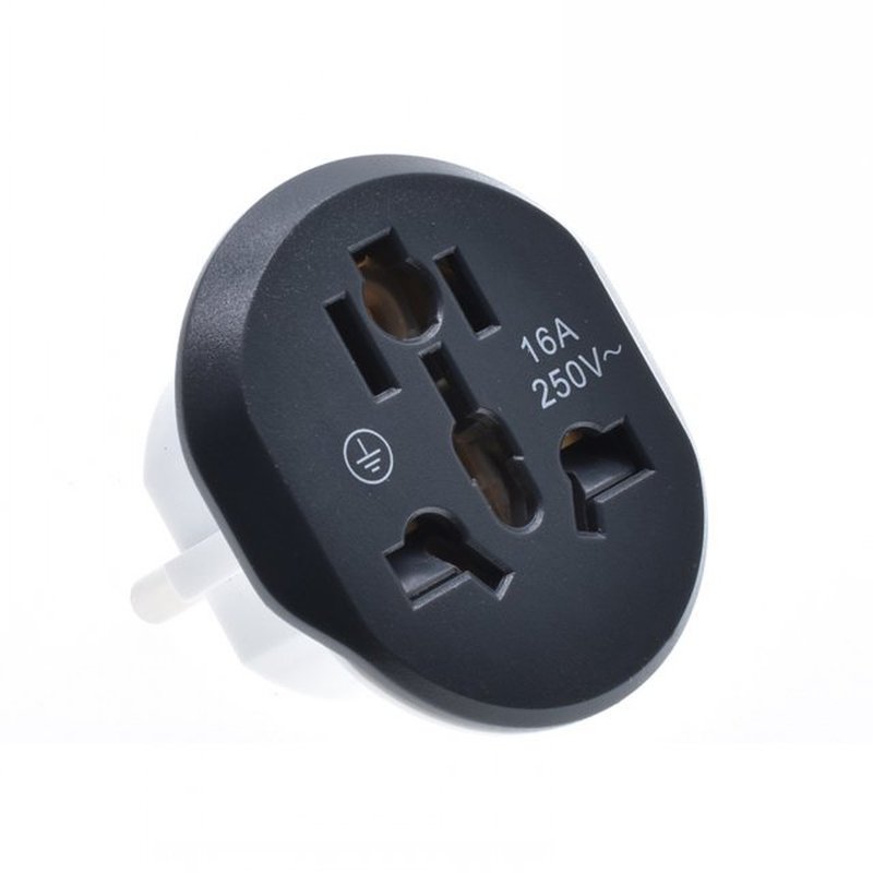 AU US UK CN To EU 2 Round Pin Black Plug Adapter Converter G