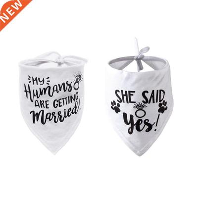 Dog Wedding Bandana Married Engagement Pet Triangle Bibs Sca