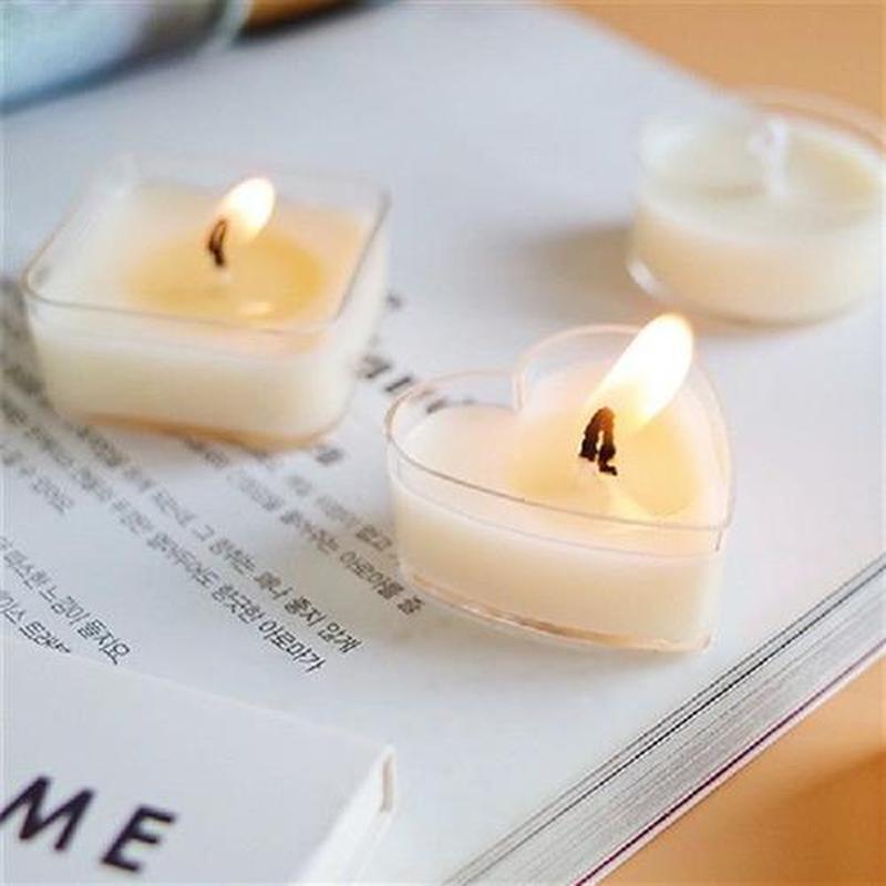 10Pcs Heart Empty Plastic Tea Light Cups Candle Wax Tins