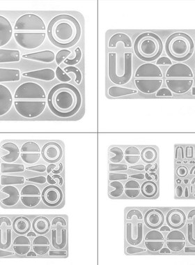 Crystal Epoxy Resin Mold Geometric Earrings Ear Pendant Cast