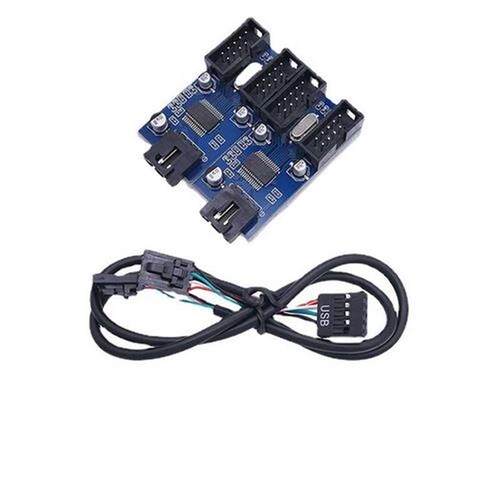 9pin USB Header Male 1 to 4 Female Extension Cable Card Desk