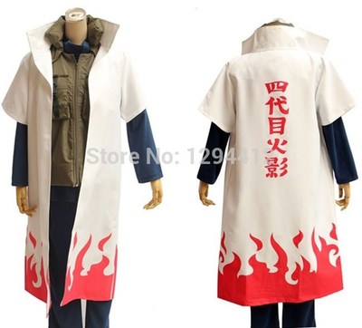 Anime Naruto Yondaime Hokage Namikaze Minato Uniform Cloak