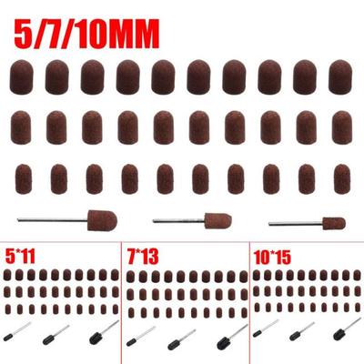 10pcs Abrasive Caps Nail Drill Bit Sanding Caps Cutters for