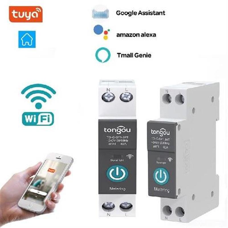TUYA WIFI Smart Circuit Breaker 1P 63A DIN Rail For Smart