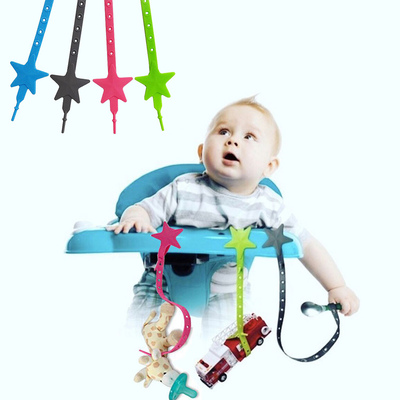 Baby Stroller Hook Silicone Star Pacifier Chain Non-toxic Te
