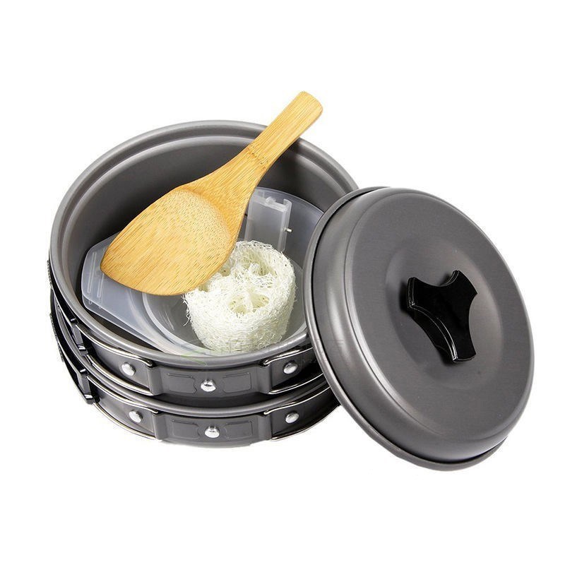 8pcs Cookware Travel Outdoor Camping Cooking Picnic Bowl Pot