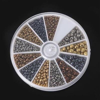 1 Box Bead Kit 12 Grid Mix Color Solid Czech Glass Seed