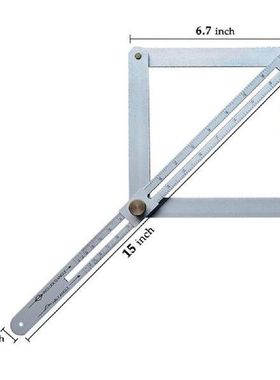 Stainless Steel Foldable Multi Angle Ruler Measuring