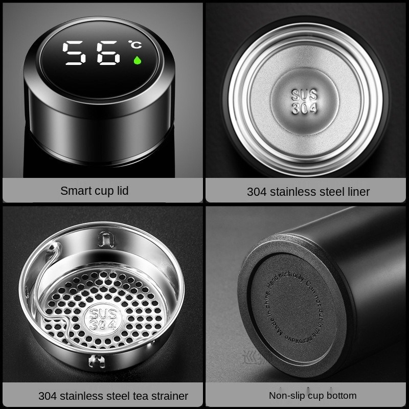 500ML Smart Insulation Cup Water Bottle Led Digital Temperat
