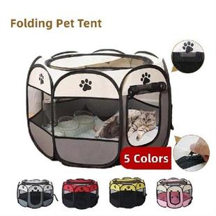 Portable Folding Pet Tent Dog House Octagonal Cage For Cat
