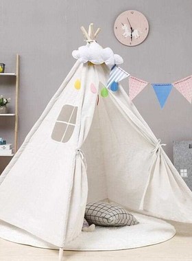 Kids Teepee Tent Kids Indian Canvas Playhouse Sleeping Dome