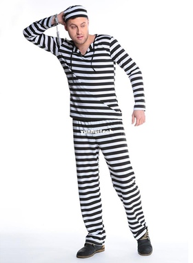 Mens Prisoner Costume Adult Halloween Costume for M