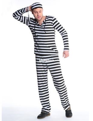 Mens Prisoner Costume Adult Halloween Costume for M