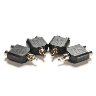 2PCS RCA Y Splitter Audio Video Plug Converter 1 Male to 2 F