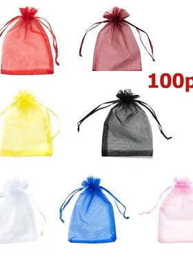 Small Yarn Organza Bag Pouches Drawstrings Bags Christmas G