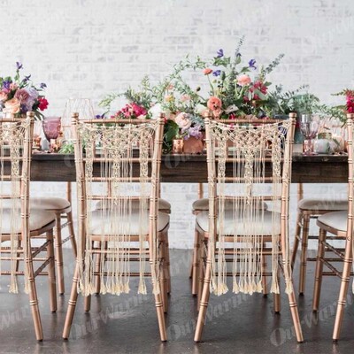 Boho Wedding Bride Groom Chair Decoration Macrame Wall Hangi