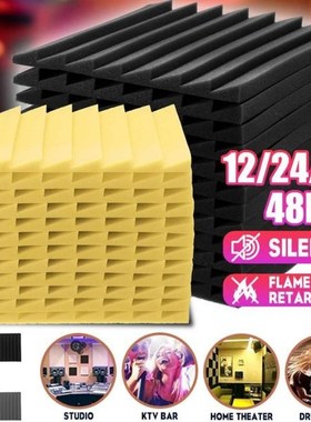 48Pcs 30x30x2.5cm Durable Studio Acoustic Foam Sound Foam So