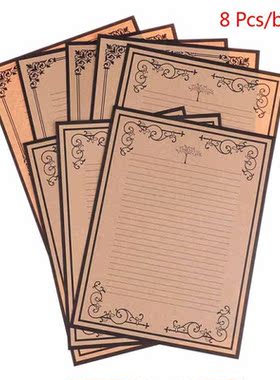 8Sheets/set European Vintage Style Writing Paper Letter Stat