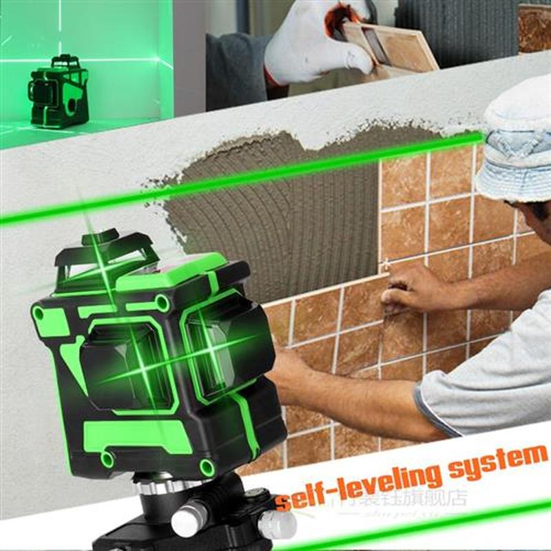 3D 12 Lines Green Laser Level Tool Self-Leveling Laser Level