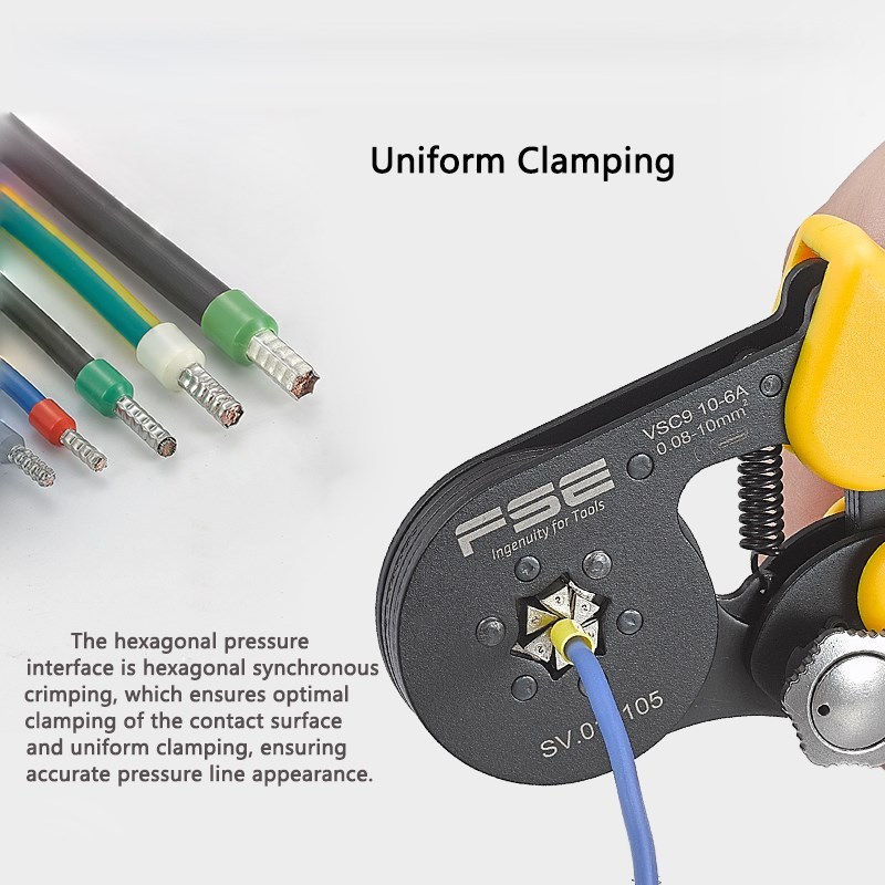 VSC9-10-6A 0.08-10mm^2 26-7AWG  Adjustable Precise Crimp Pli