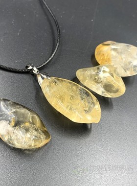 Natural irregular crystal Citrine pendant lemon quartz stone