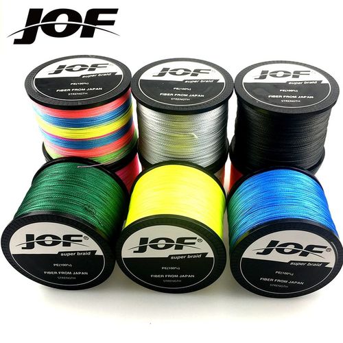 JOF Woven wire 1000M 100M PE Braided Fishing Line 4 strands