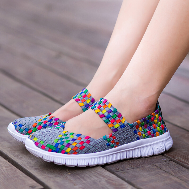 Women Woven Shoes Summer Breathable Handmade Shoes Fashion C