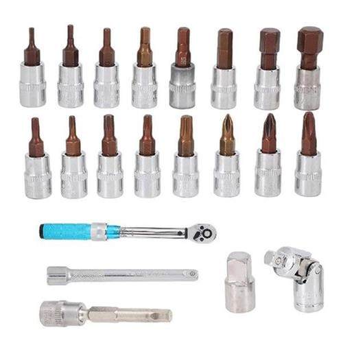 Torque Wrench Set 1/4-Inch Drive Click Torque Wrench 21pcs