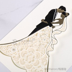 1pcs Bride And Groom Laser Cut Wedding Invitation Cards Luxu