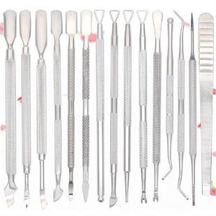 Dual-head Nail Cuticle Pusher Spoon Stainless Steel UV Gel