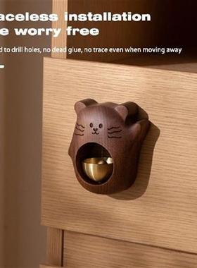 Cat/Tiger Wood Magnetic Door Bell Lovely Home Pendant Props