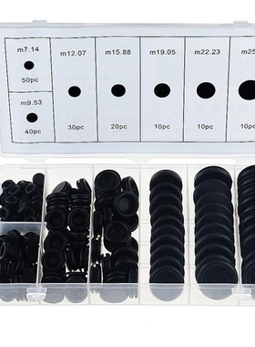 170PCS Black Rubber Grommet Firewall Hole Plug Retaining Rin