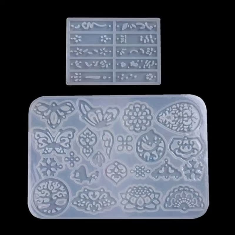 2Pcs Ancient Earrings Hairpin Necklace Pendant Resin Mold Je