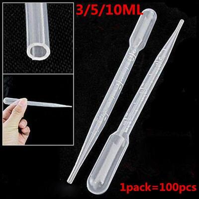3/5/10ml 100 Pcs Transparent Plastic Disposable Pipet Droppe