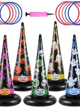 5pcs Creative Inflatable Witch Hats Ring Toss Game for