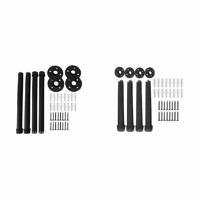 4 Pcs Black Shelf With Screws Pipe Floating Rack Bracket