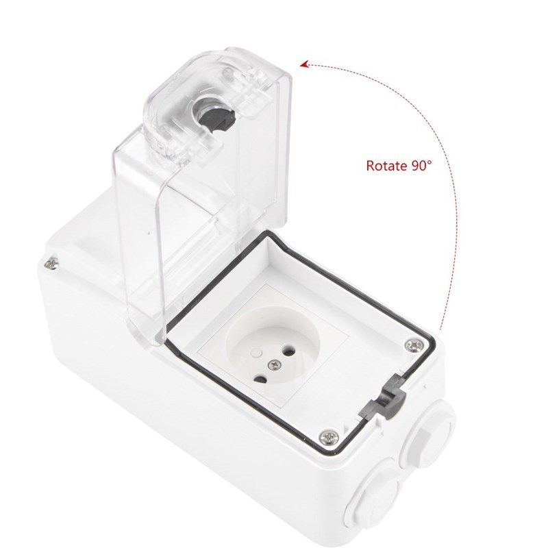 Coswall IP66 Weatherproof Waterproof Outdoor BOX Wall Socket