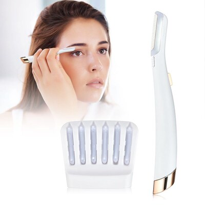 Portable Eyebrow Trimmer Hair Remover Set Women Face Razor E