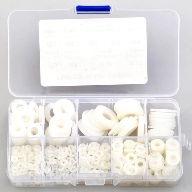 780pcs White Nylon Flat Washer Gasket Set M2 M2.5 M3 M4 M5 M