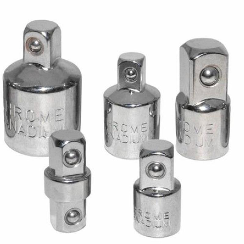5 Pcs 1/4 3/8 1/2 Drive Socket Adapter Converter Reducer