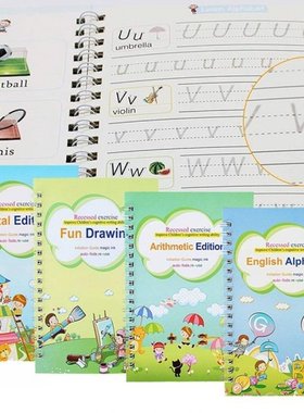 Children Groove 3d Copybook Practic Handwriting Reusable Lea