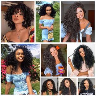 Indian Kinky Curly Hair Bundles 1/3/4 pcs Human Curly Hair B